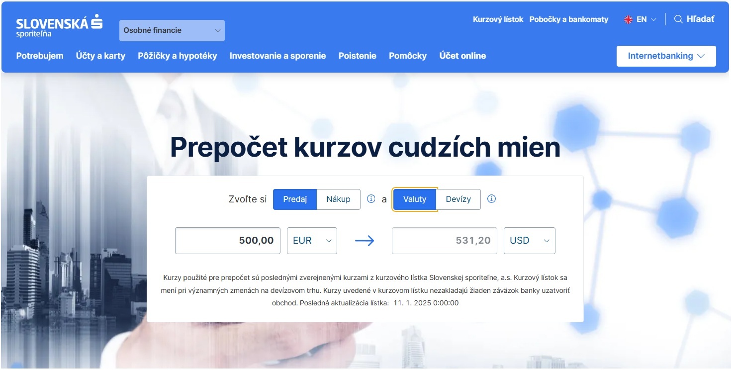predaj valuty slsp